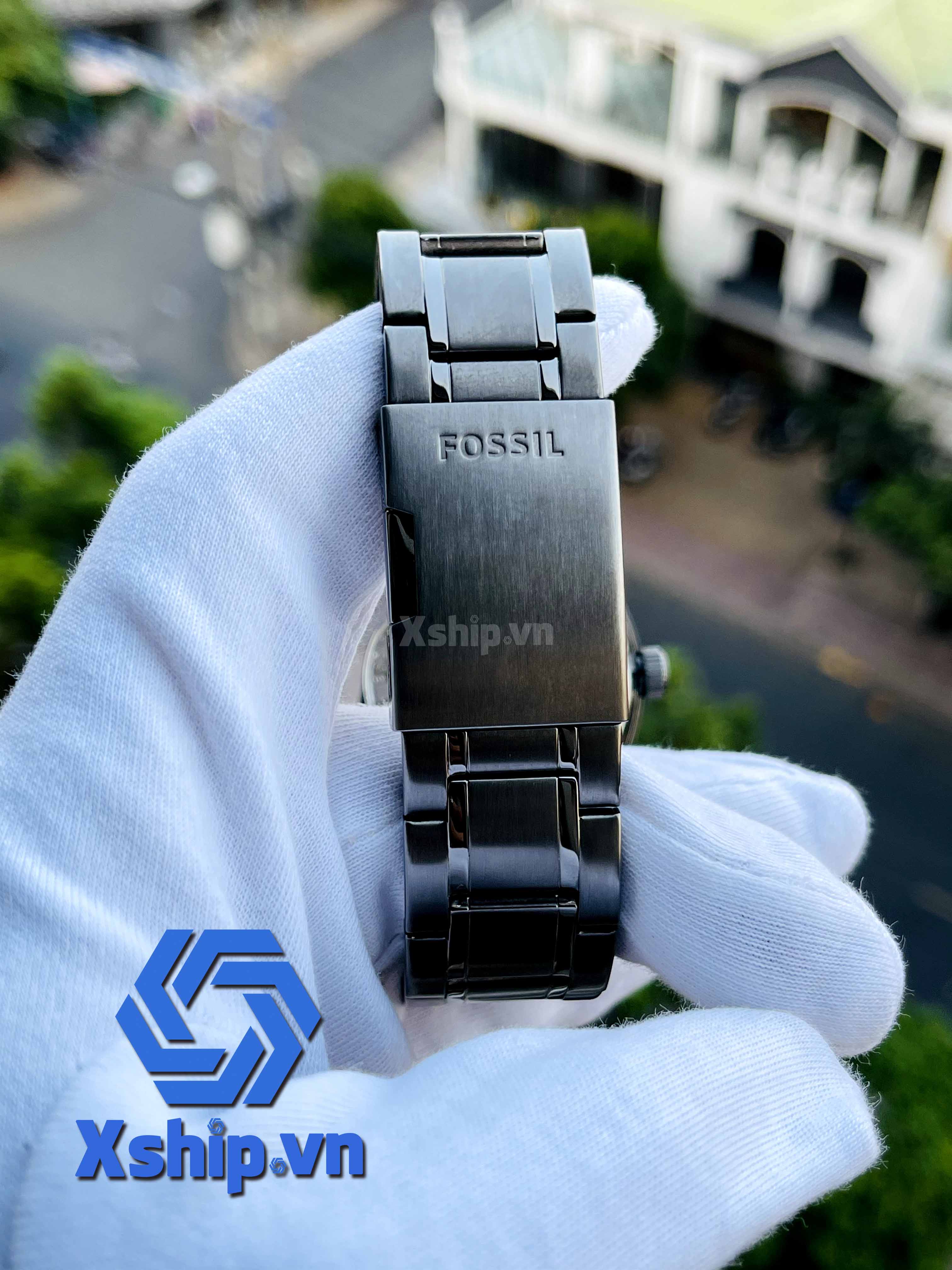 Fossil Flynn Automatic Gunmetal Stainless Steel Skeleton Watch BQ2384