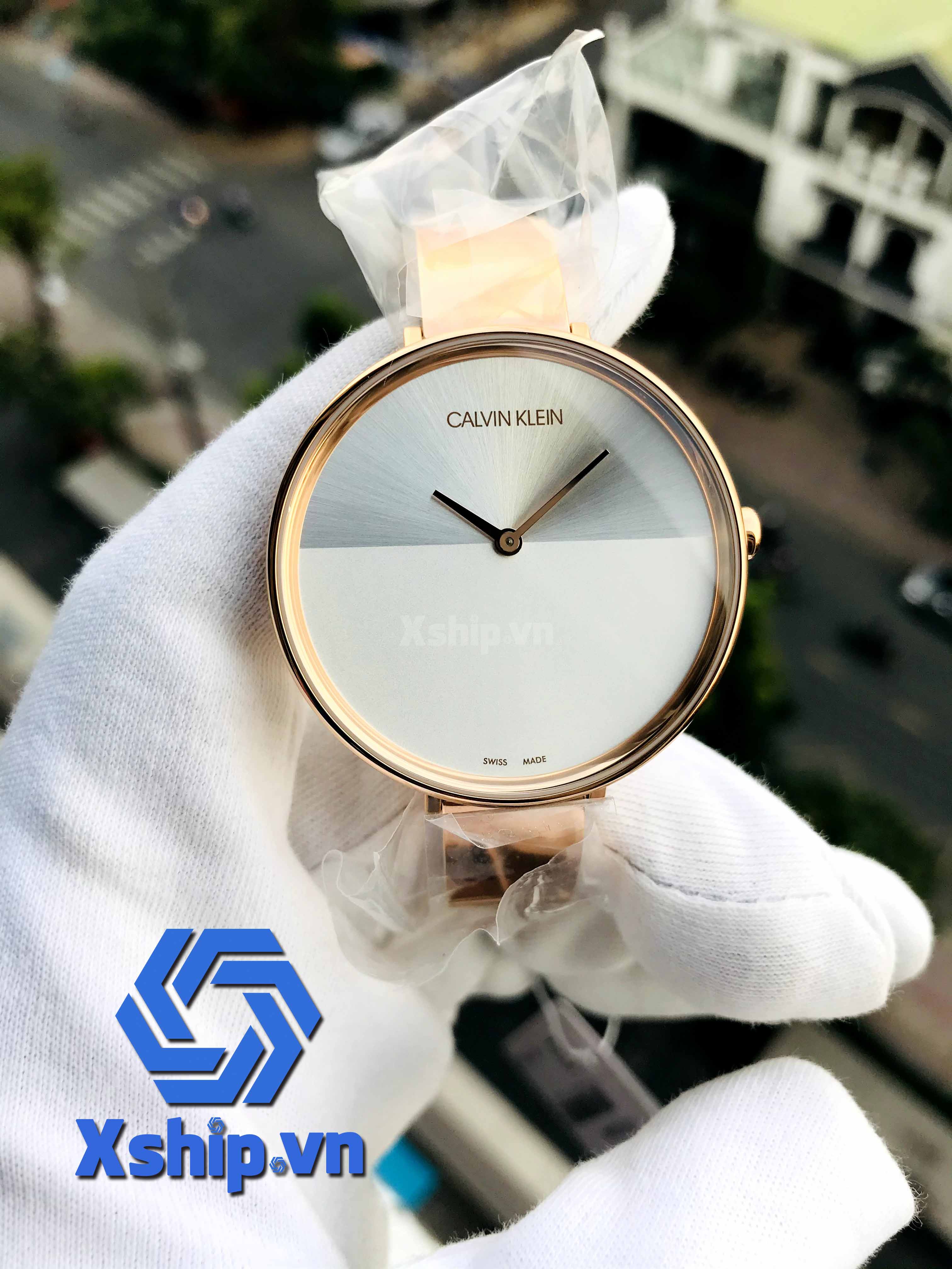 Calvin Klein Rise Quartz Silver and White Ladies Watch K7A23646